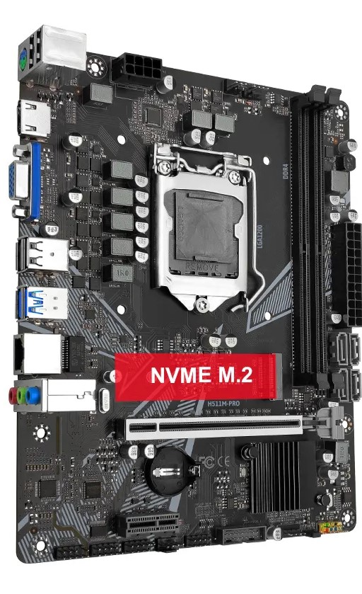 Материнская плата MACHINIST H511M-PRO (LGA1200, 7 фаз, 1xCHA_FAN, 1xM.2, 4xSATA) 