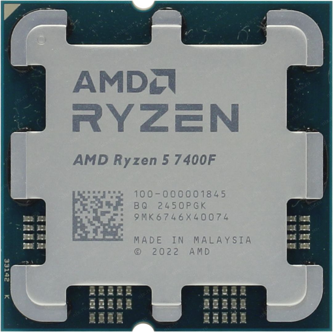 Процессор AMD Ryzen 5 7400F (6C/12T, 3.7-4.7ГГц, 65W, AM5, OEM) 100-000001845