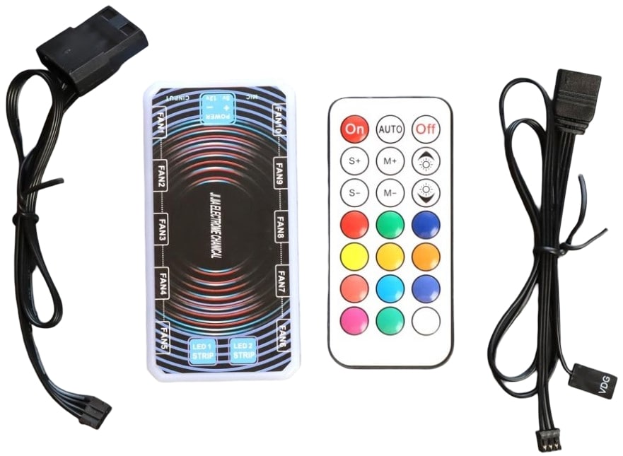 Контроллер ARGB + разветвитель вентиляторов 12В 6-pin SNOWMAN RGB (10x6pin, питание MOLEX, пульт)