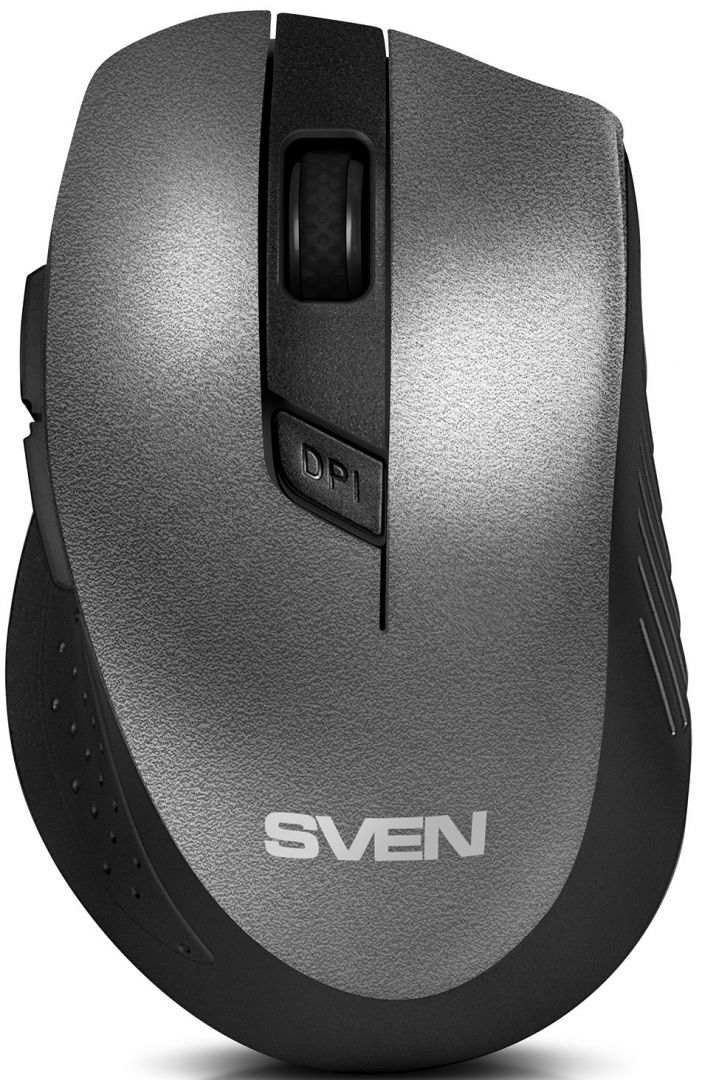 Мышь беспроводная SVEN RX-425W grey (800-1600 DPI, 2.4ГГц, бок. кнопки, 1xAA в компл.) SV-014476