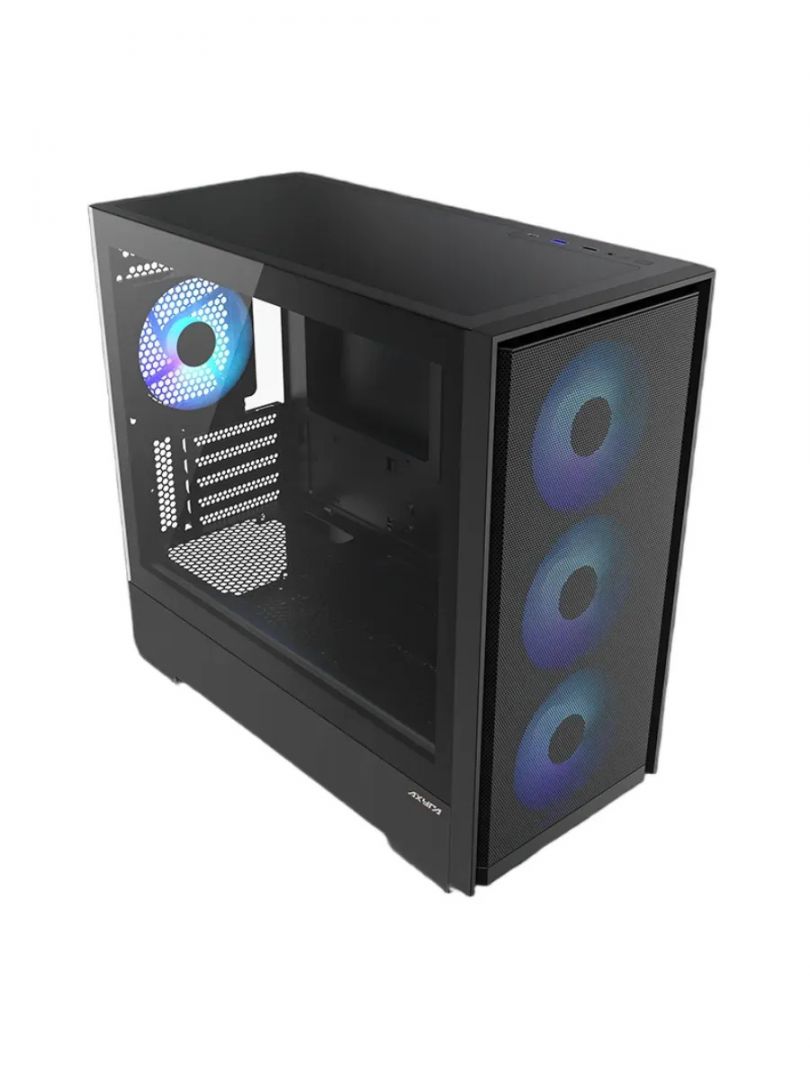 Корпус AXYRA LURE F100M AR BK (Midi Tower, ATX, 2xUSB3, 4x120мм ARGB, led_sw)