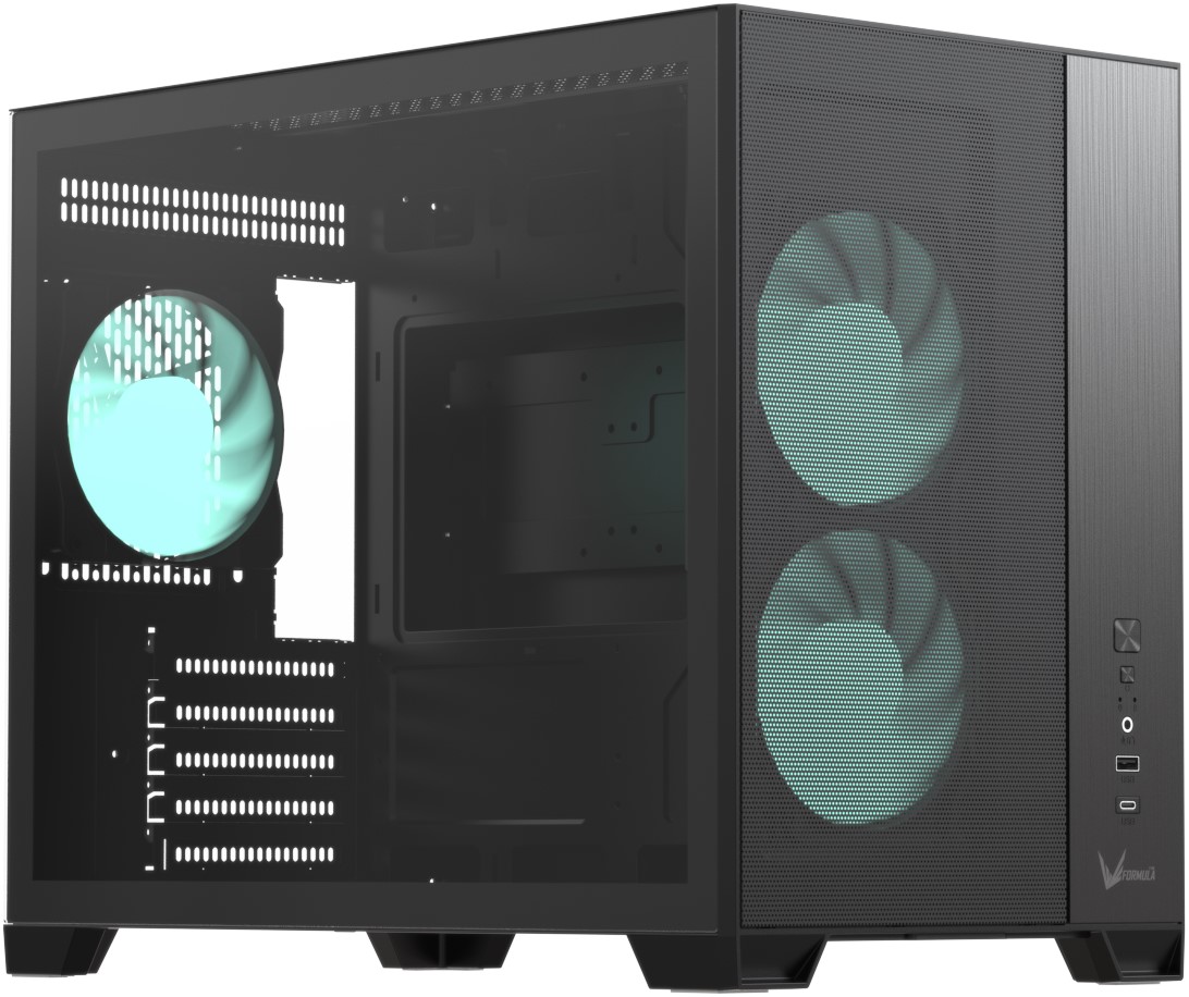 Корпус Formula V Line Air Mesh G6 SA Black (Mini Tower, mATX, 1xUSB3.0, 1xUSB-C, 3x120мм ARGB)
